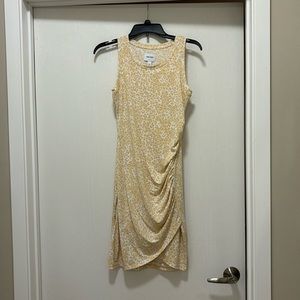 Nine West ruched tshirt dress, size xsmall, varied shades of tan leopard print